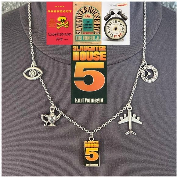 Slaughterhouse 5 Kurt Vonnegut Handmade Literature Silver Necklace, Book Cover - Picture 1 of 16